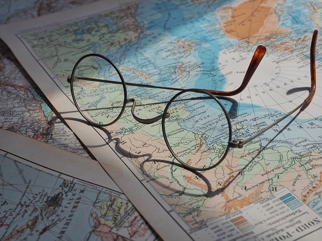 brýle na mapě